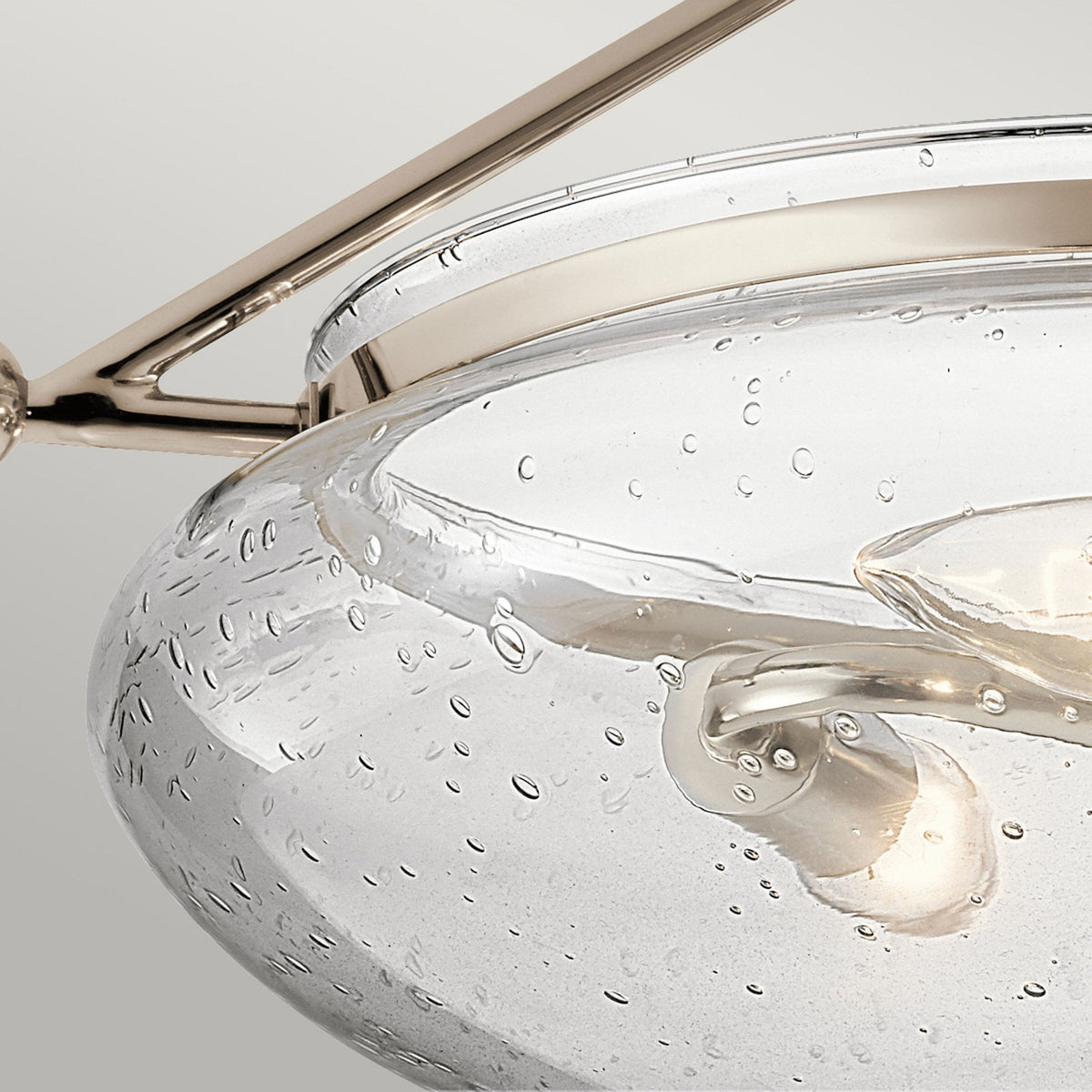 Belle Three Light Semi-Flush Ceiling Light in Polished Nickel