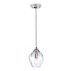 Tiber Single Pendant in Polished Nickel with Clear Glass