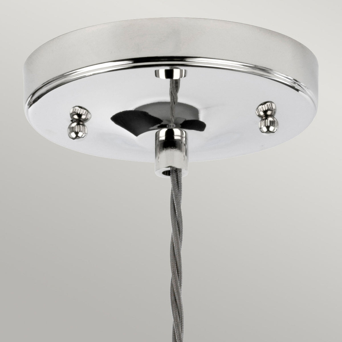 Tiber Single Pendant in Polished Nickel with Clear Glass