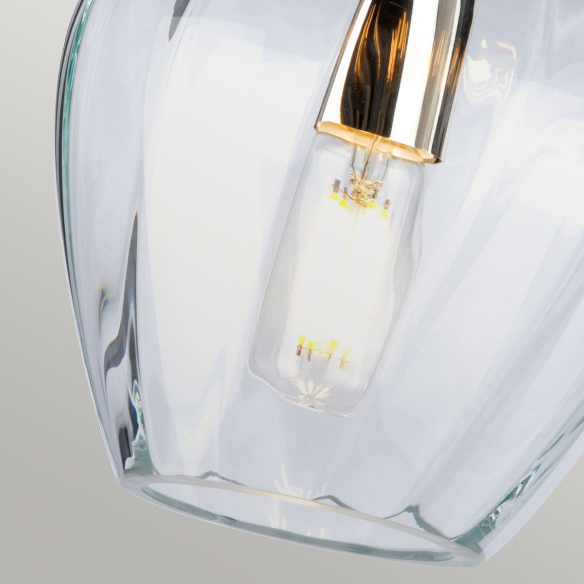 Tiber Single Pendant in Polished Nickel with Clear Glass