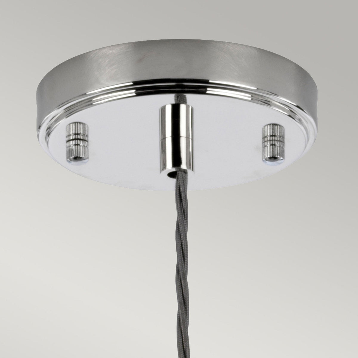 Reno Single Pendant in Polished Nickel with Smoke Tint Glass