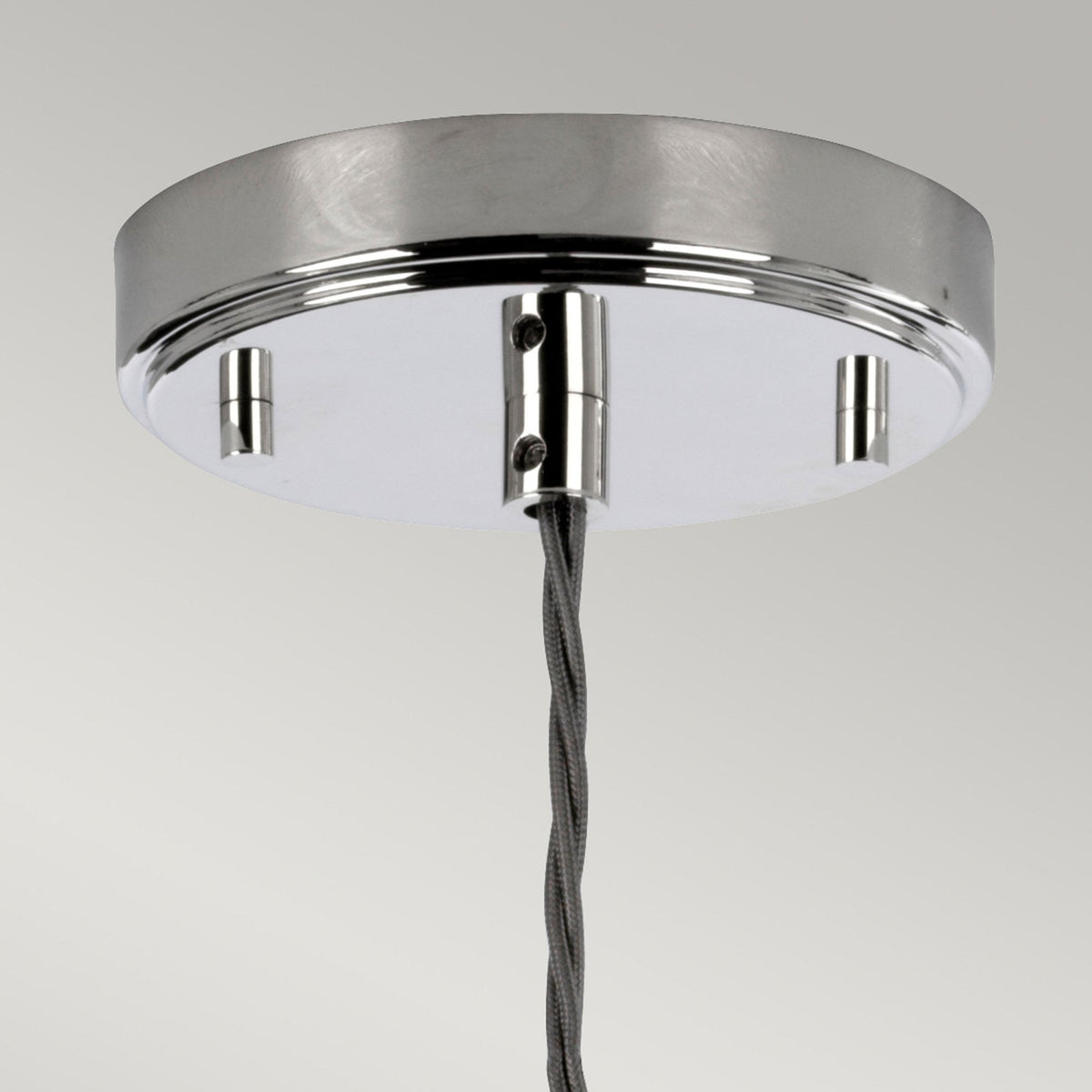 Sola Single Pendant in Polished Nickel with Diamond Patterned Clear Glass