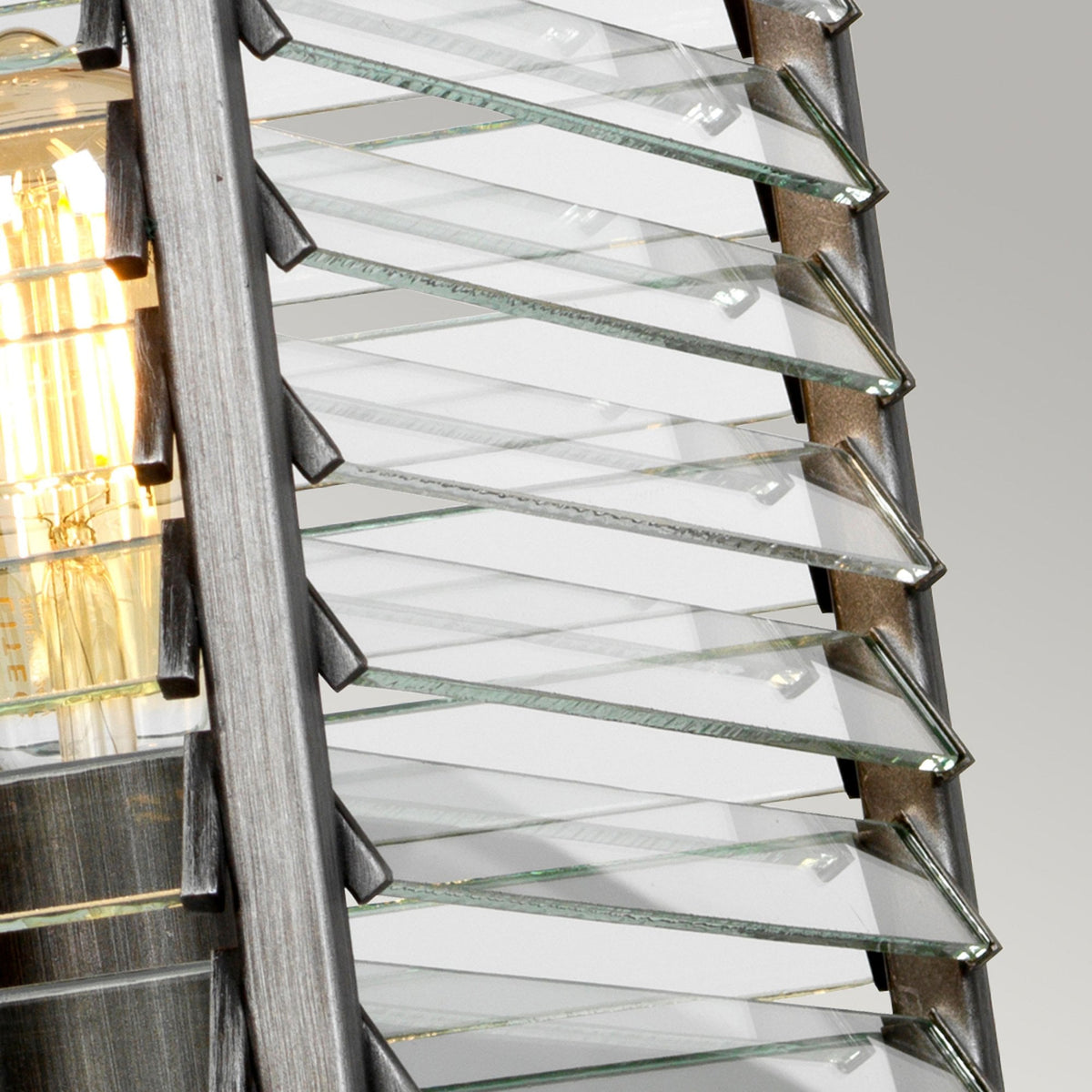 Louvre Four Lamp Pendant in a Gunmetal Finish
