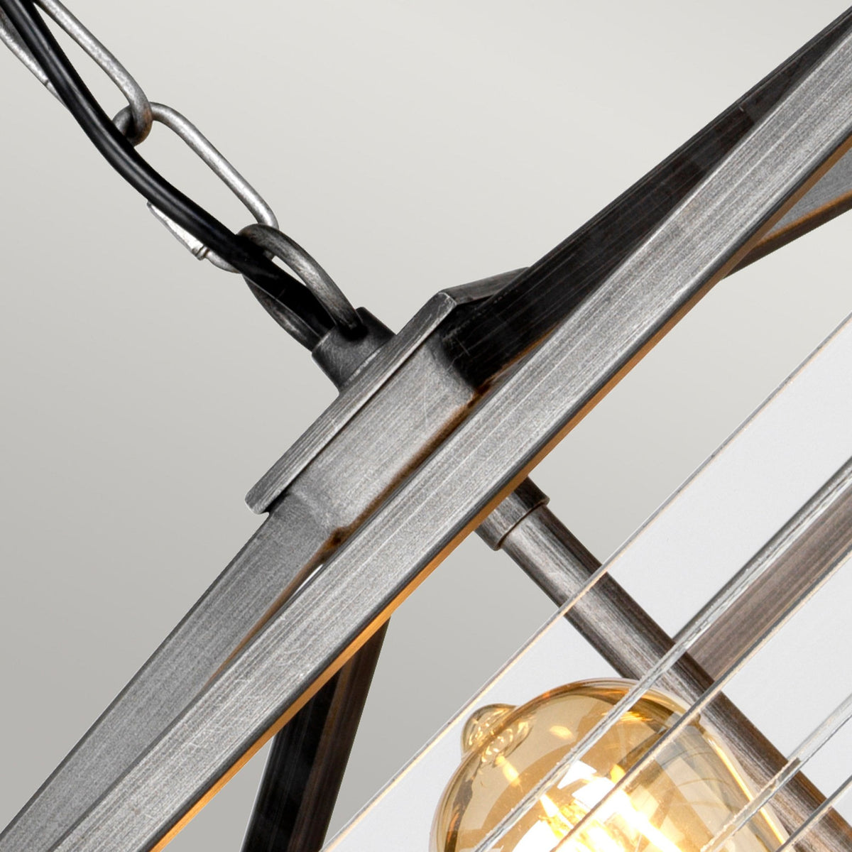 Louvre Six Lamp Pendant in a Gunmetal Finish