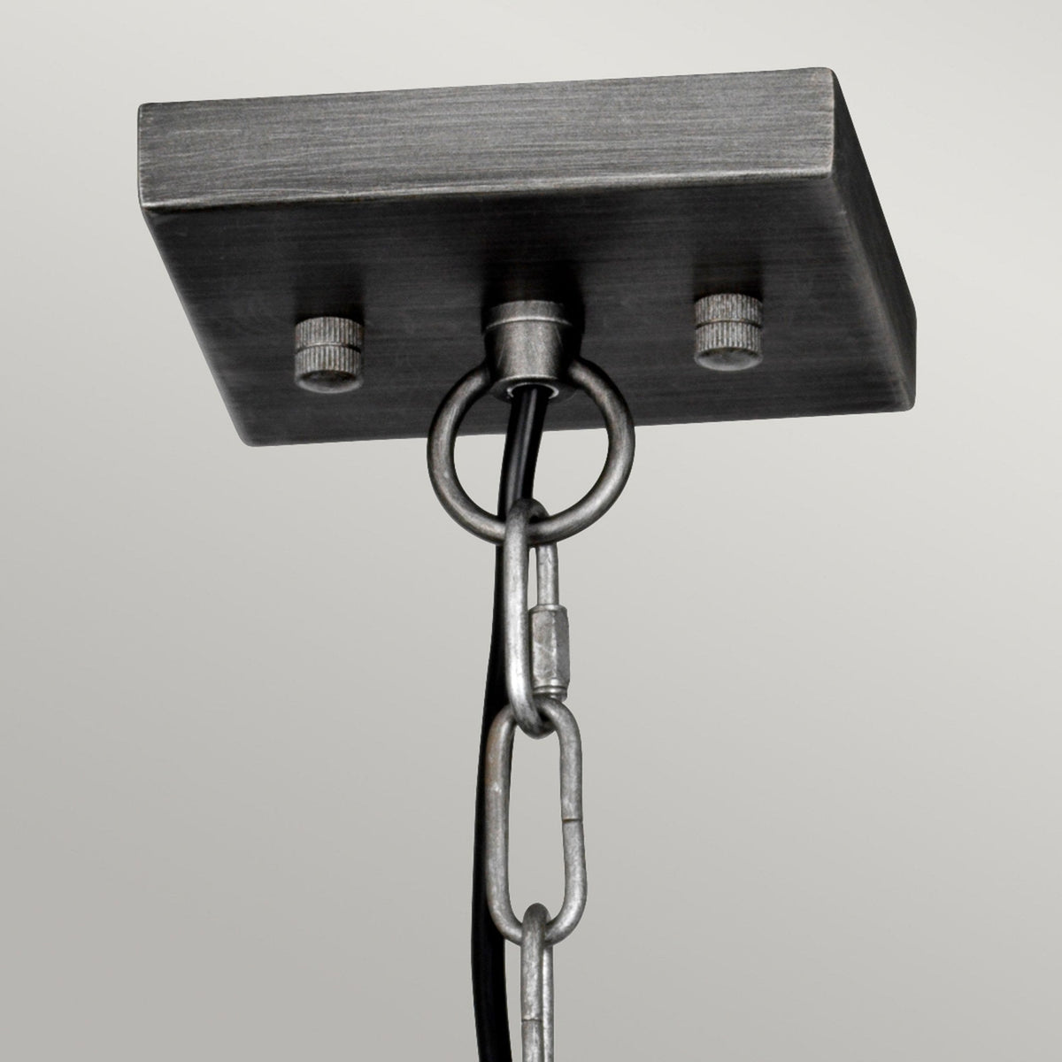 Louvre Six Lamp Pendant in a Gunmetal Finish