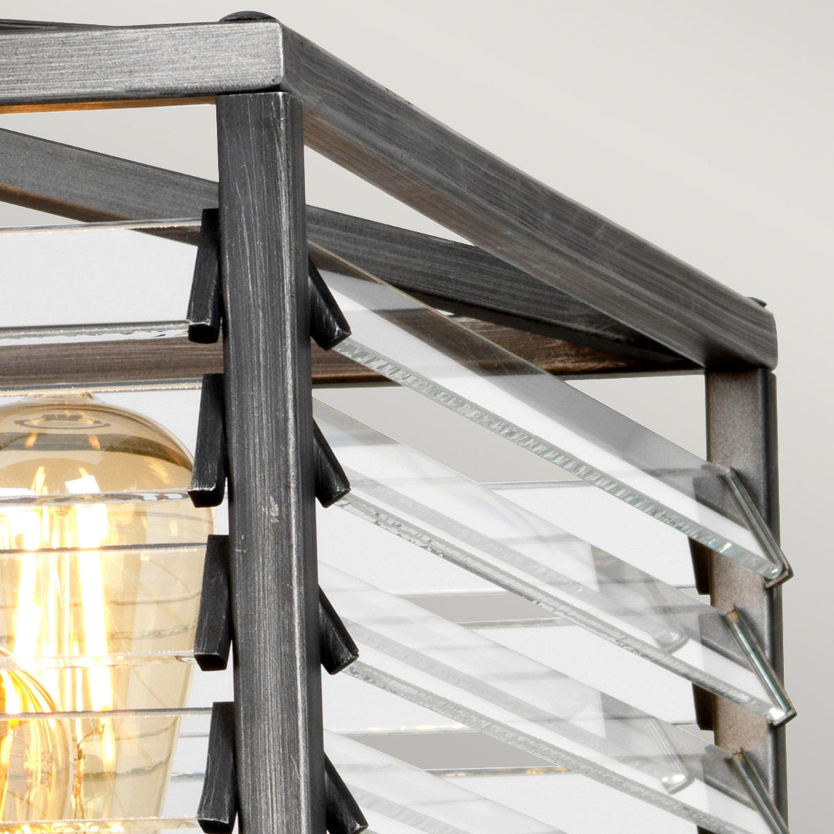 Louvre Six Lamp Pendant in a Gunmetal Finish