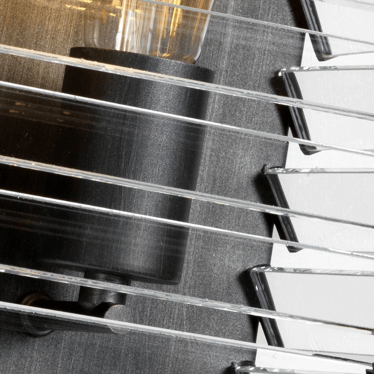 Louvre Two Lamp Wall Light in a Gunmetal Finish