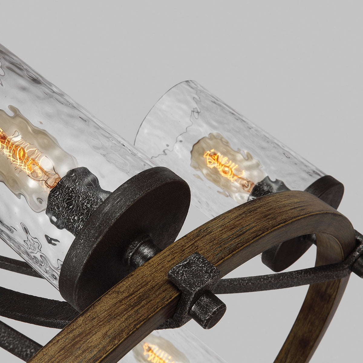 Angelo Six Lamp Chandelier with Distressed Weather Oak