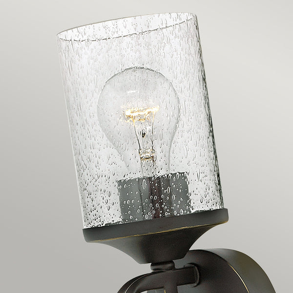 Casa Single Wall Light in Olde Black with Seeded Clear Glass