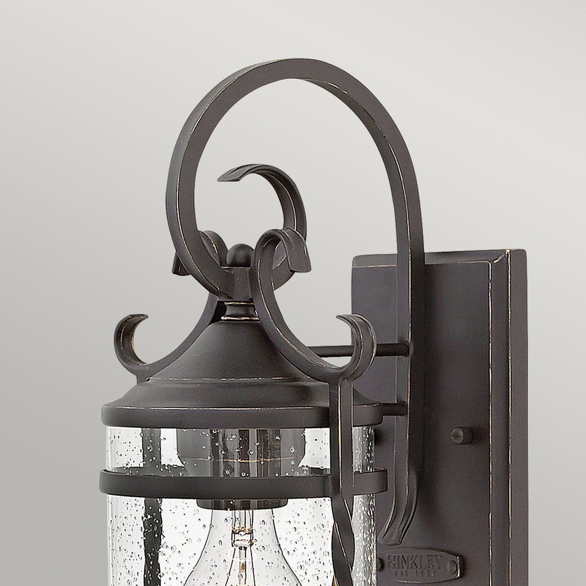 Casa IP44 Exterior Small Wall Light in Olde Black with Clear Seeded Glass