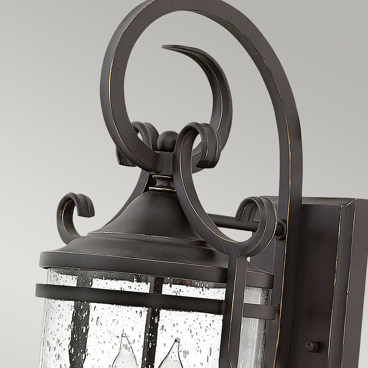 Casa IP44 Exterior Medium Wall Light in Olde Black with Clear Seeded Glass