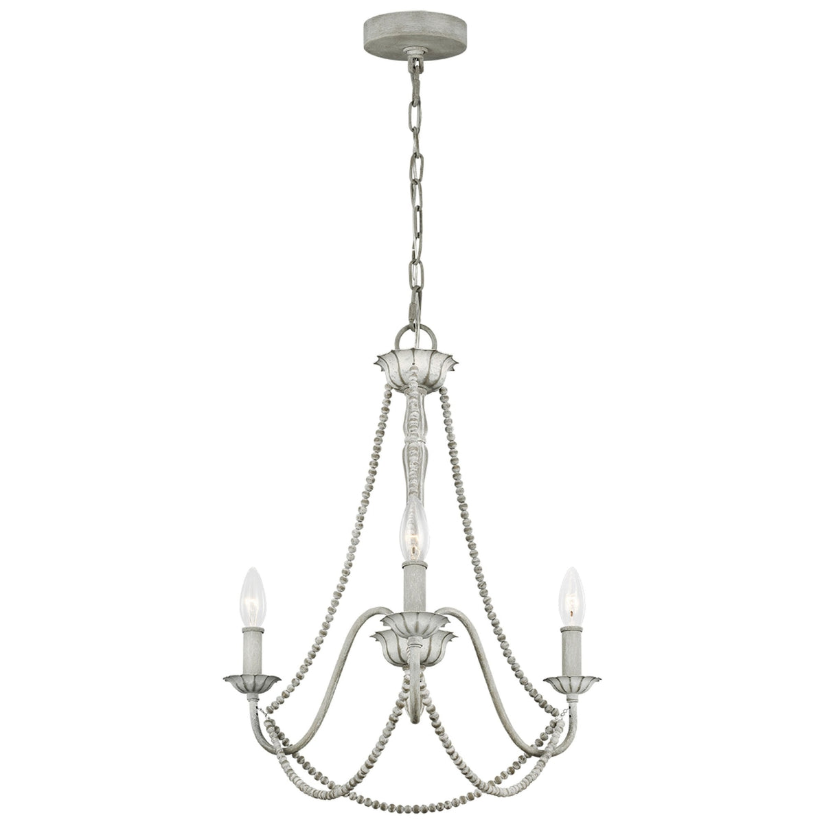 Maryville Three Light Chandelier in Washed Grey