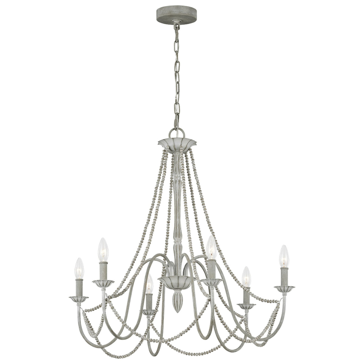 Maryville Six Light Chandelier in Washed Grey