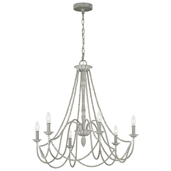 Maryville Six Light Chandelier in Washed Grey