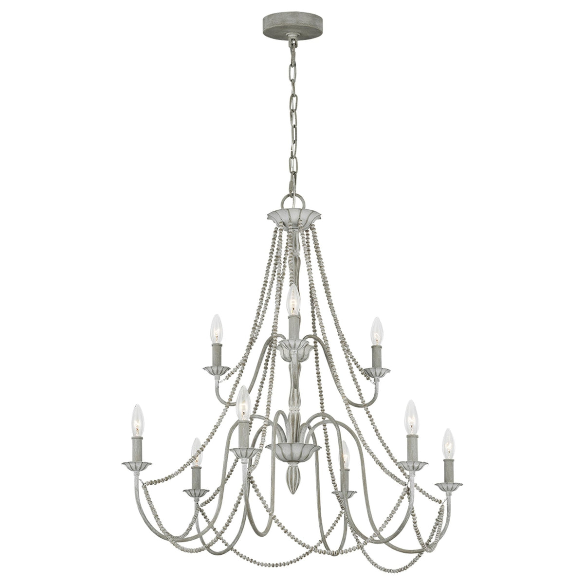 Maryville Nine Light Chandelier in Washed Grey