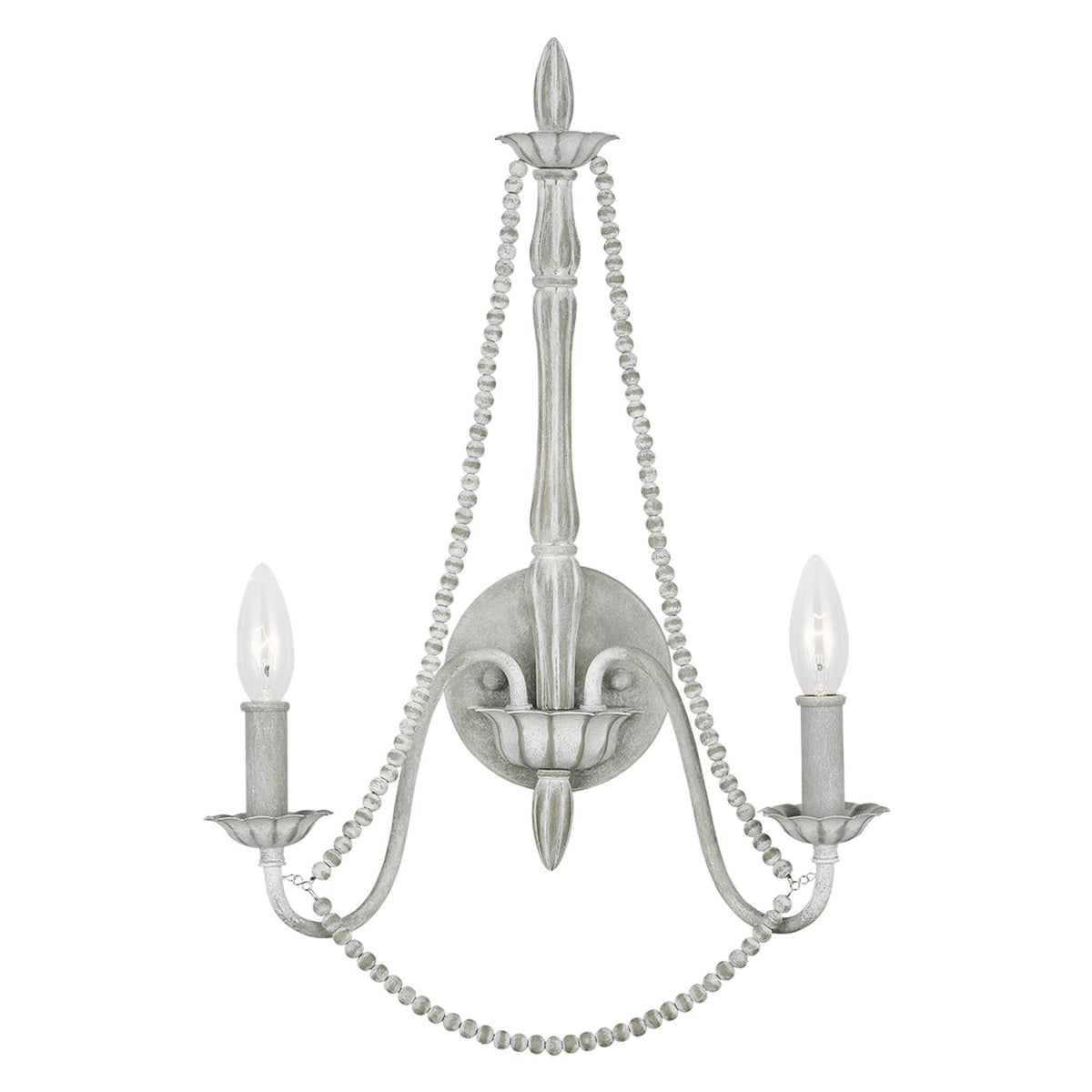Maryville Two Arm Wall Light in Washed Grey
