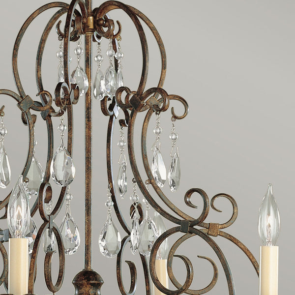 Chateau Six Light Chandelier in Mocha Bronze