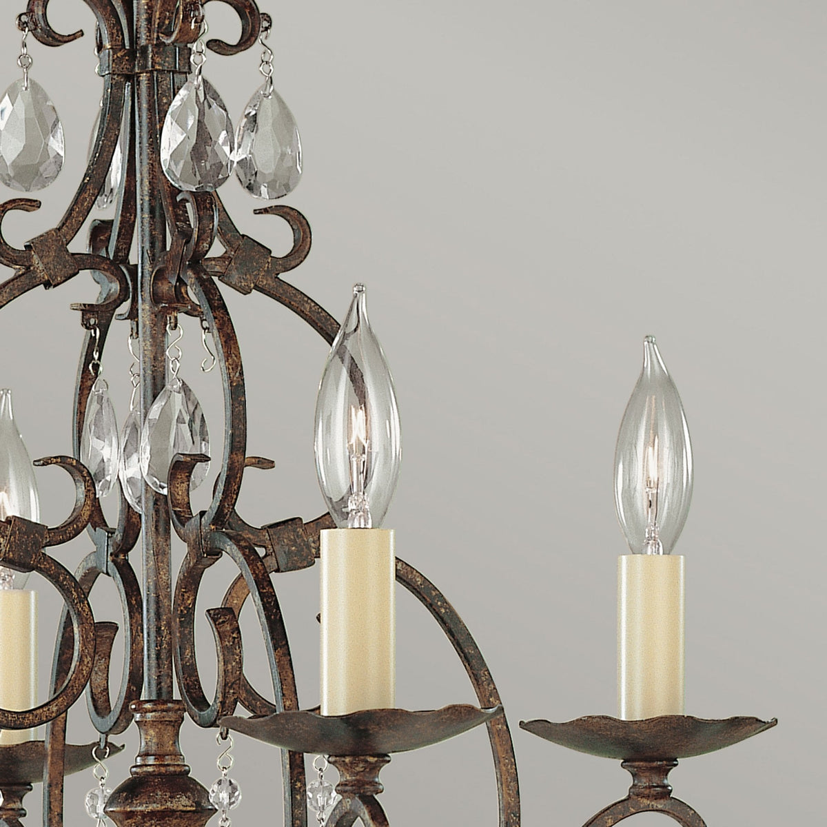 Chateau Four Light Chandelier in Mocha Bronze