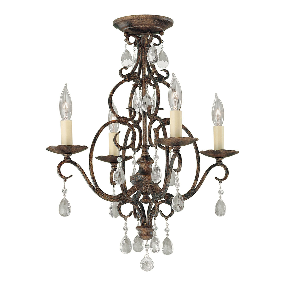 Chateau Four Light Chandelier in Mocha Bronze