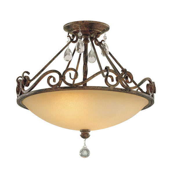 Chateau Semi Flush Ceiling Light in Mocha Bronze