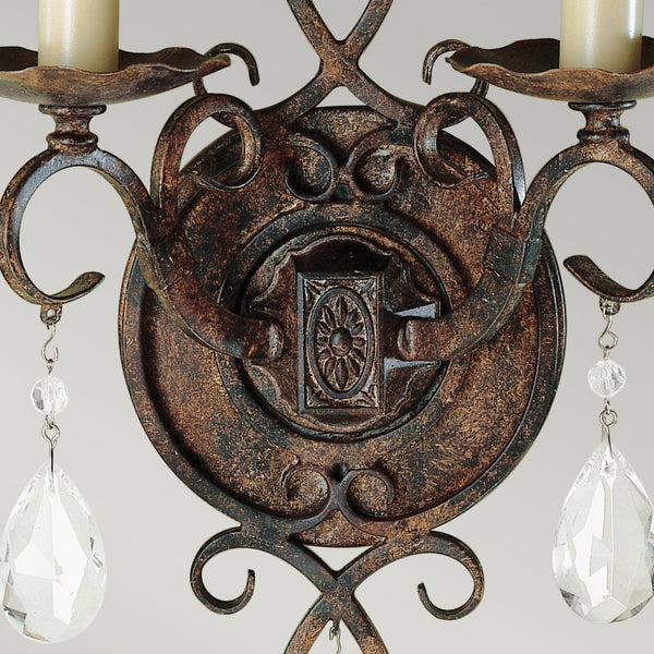 Chateau Two Arm Wall Light in Mocha Bronze