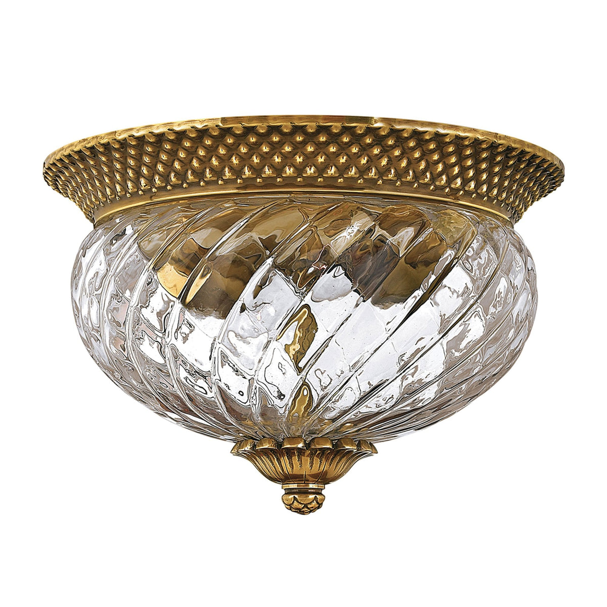 Plantation Small Flush Mount Ceiling Light in Burnished Brass