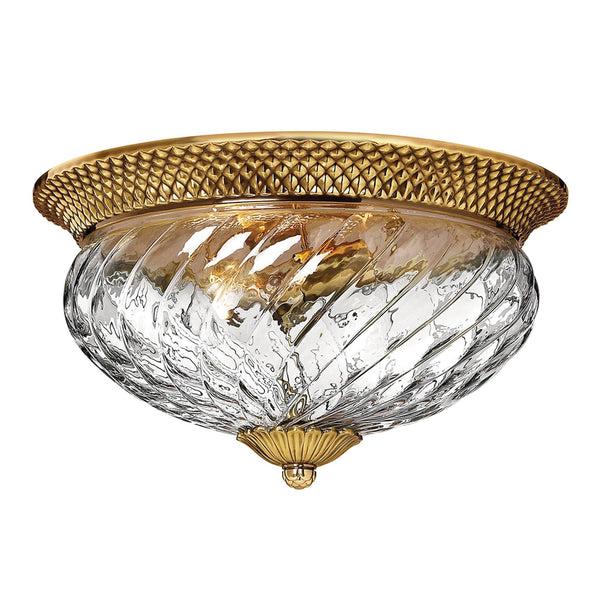 Plantation Large Flush Mount Ceiling Light in Burnished Brass
