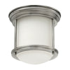Hadrian Mini IP44 Ceiling Light in Antique Nickel & Opal Glass