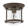 Hadrian Mini IP44 Ceiling Light in Oil Rubbed Bronze & Clear Glass