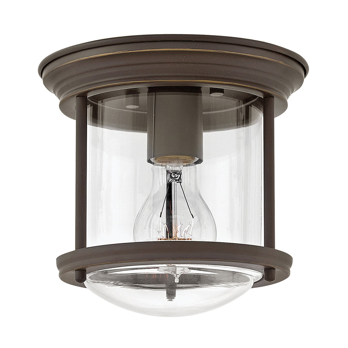 Hadrian Mini IP44 Ceiling Light in Oil Rubbed Bronze & Clear Glass