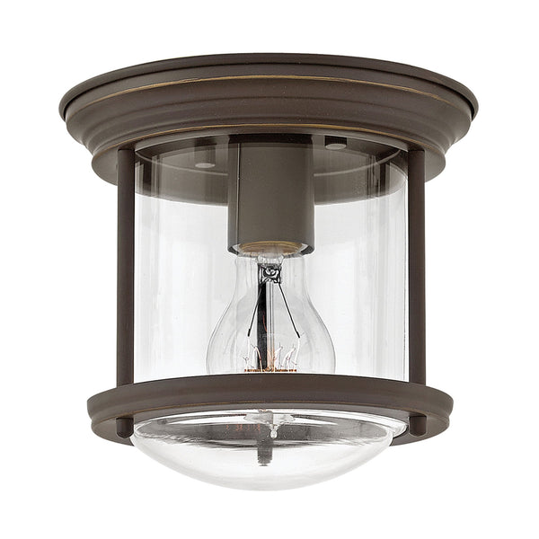 Hadrian Mini IP44 Ceiling Light in Oil Rubbed Bronze & Clear Glass