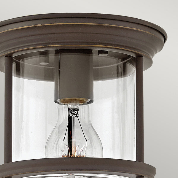 Hadrian Mini IP44 Ceiling Light in Oil Rubbed Bronze & Clear Glass