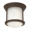 Hadrian Mini IP44 Ceiling Light in Oil Rubbed Bronze & Opal Glass