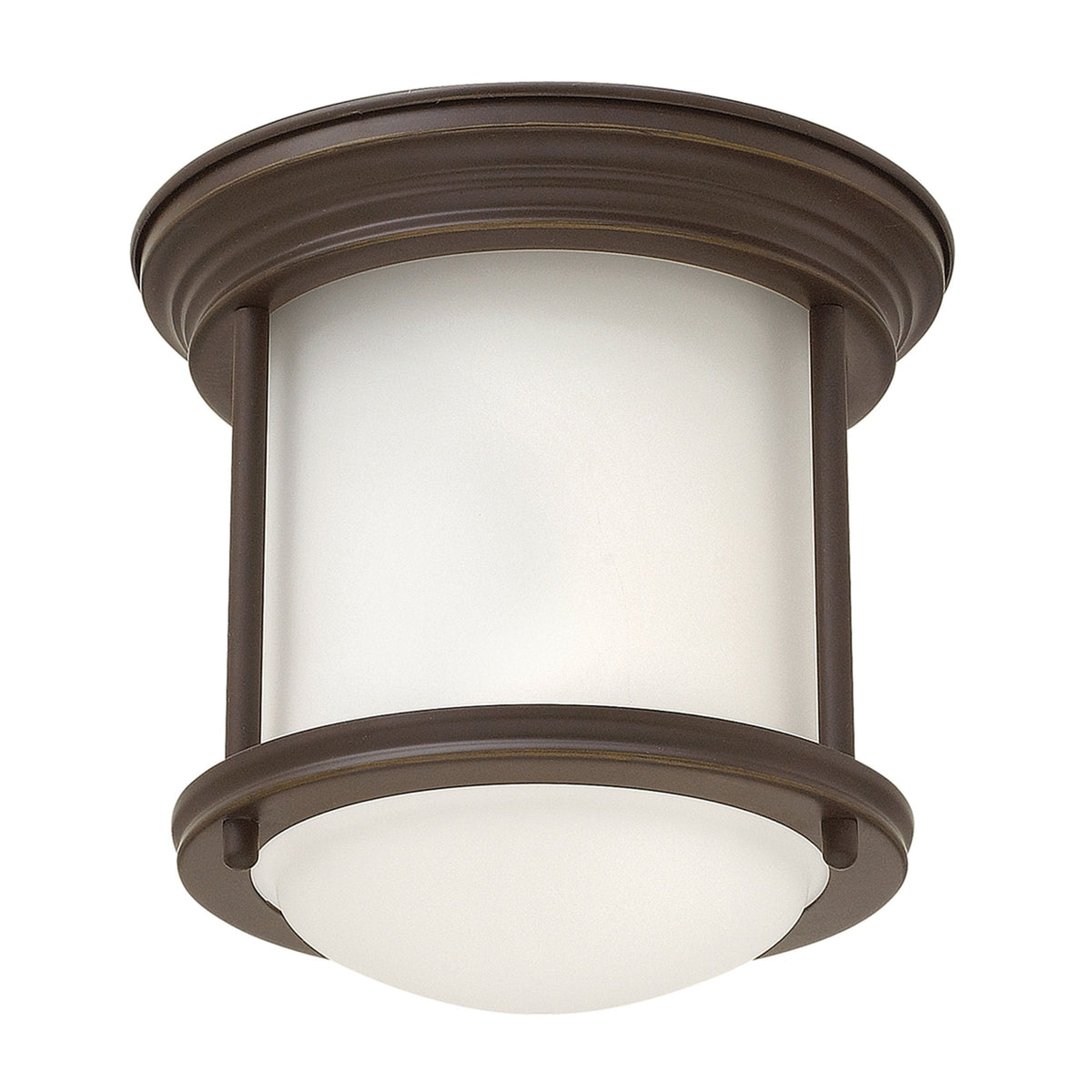 Hadrian Mini IP44 Ceiling Light in Oil Rubbed Bronze & Opal Glass