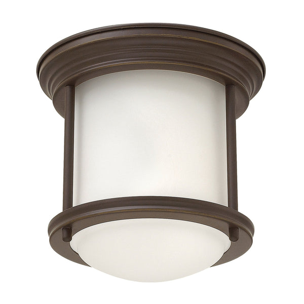 Hadrian Mini IP44 Ceiling Light in Oil Rubbed Bronze & Opal Glass