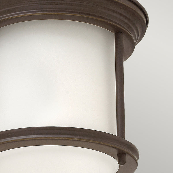 Hadrian Mini IP44 Ceiling Light in Oil Rubbed Bronze & Opal Glass