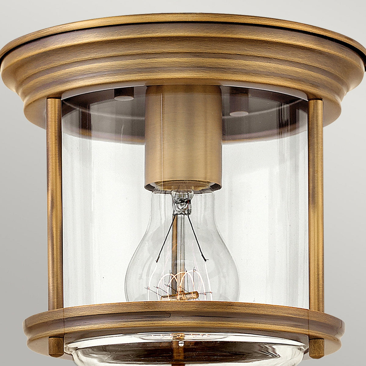 Hadrian Mini IP44 Ceiling Light in Brushed Bronze & Clear Glass