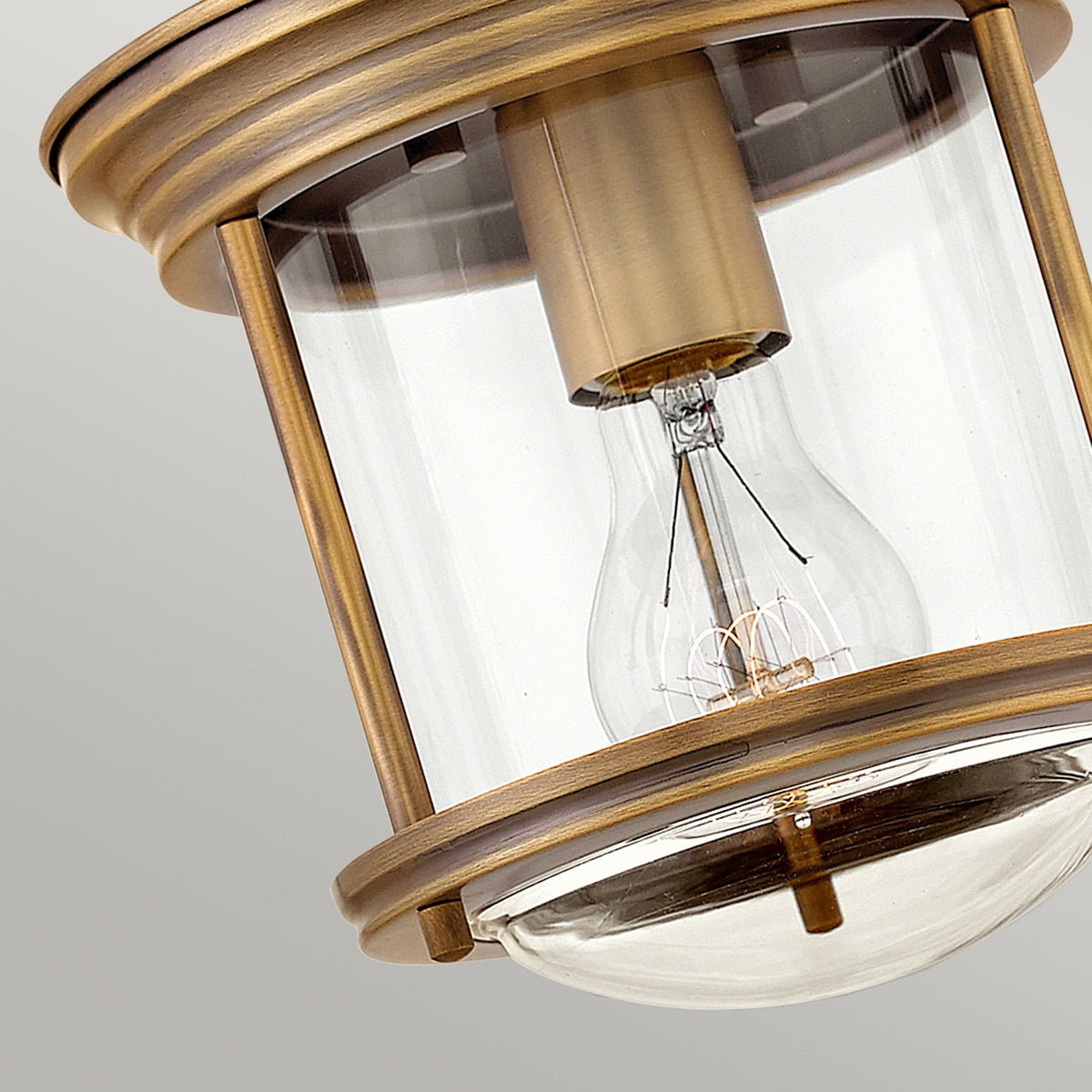 Hadrian Mini IP44 Ceiling Light in Brushed Bronze & Clear Glass