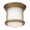 Hadrian Mini IP44 Ceiling Light in Brushed Bronze & Opal Glass