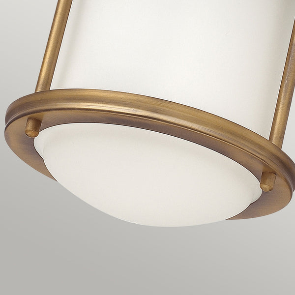 Hadrian Mini IP44 Ceiling Light in Brushed Bronze & Opal Glass
