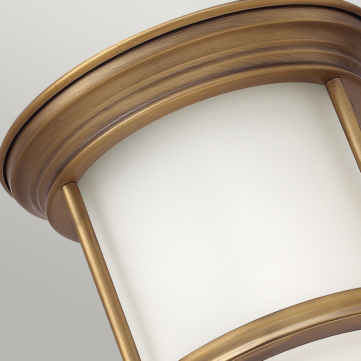 Hadrian Mini IP44 Ceiling Light in Brushed Bronze & Opal Glass