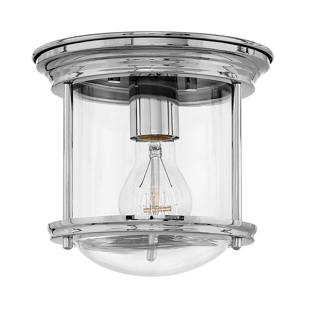 Hadrian Mini IP44 Ceiling Light in Chrome & Clear Glass