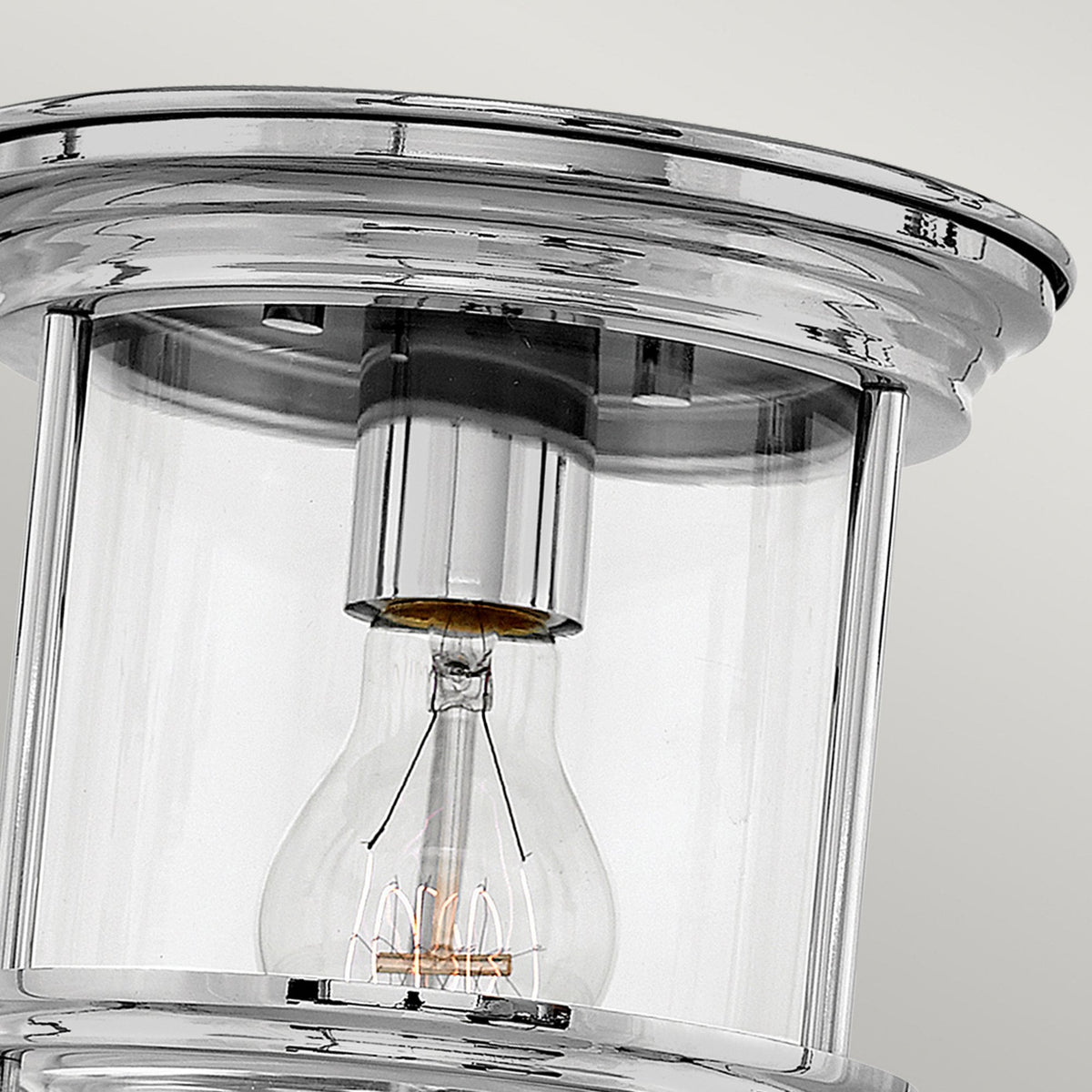 Hadrian Mini IP44 Ceiling Light in Chrome & Clear Glass