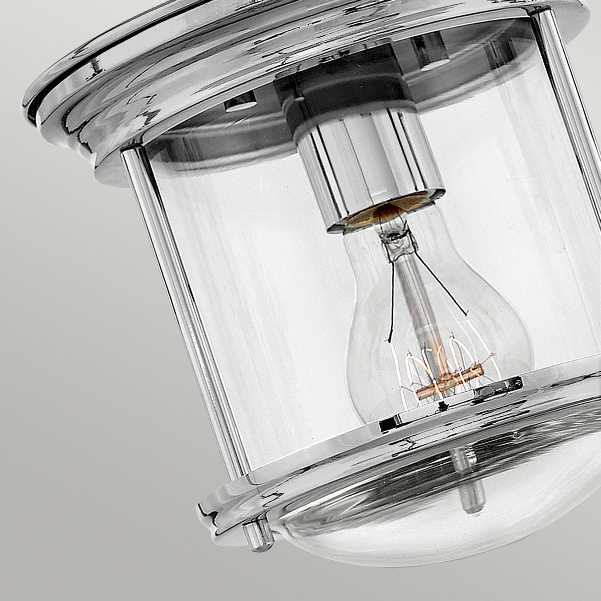 Hadrian Mini IP44 Ceiling Light in Chrome & Clear Glass