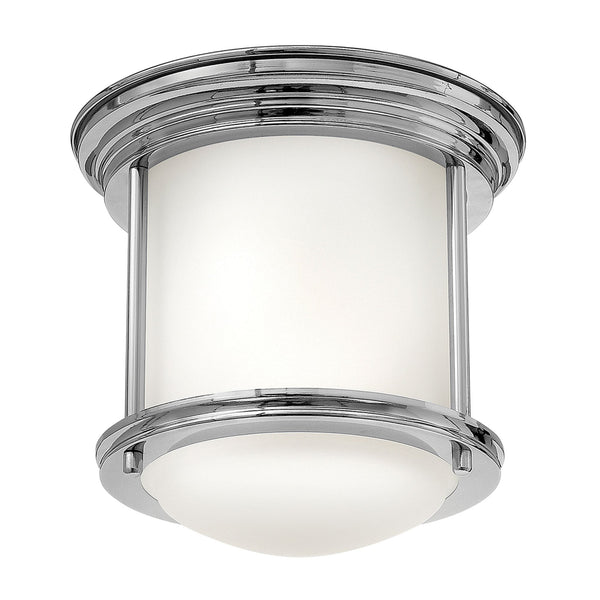 Hadrian Mini IP44 Ceiling Light in Chrome & Opal Glass