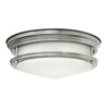 Hadrian IP44 Ceiling Light in Antique Nickel & Opal Glass