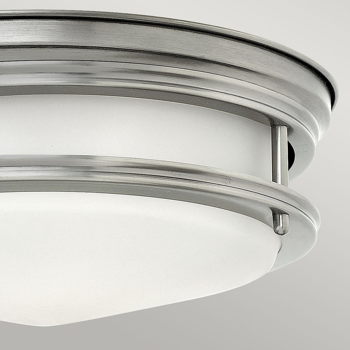 Hadrian IP44 Ceiling Light in Antique Nickel & Opal Glass
