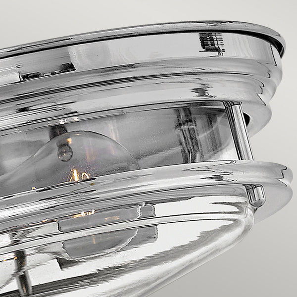 Hadrian IP44 Ceiling Light in Chrome & Clear Glass