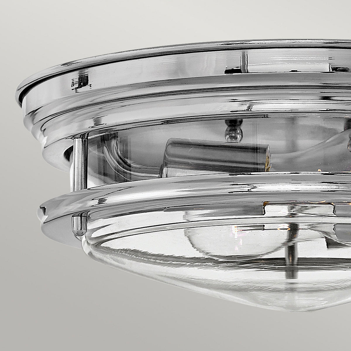 Hadrian IP44 Ceiling Light in Chrome & Clear Glass