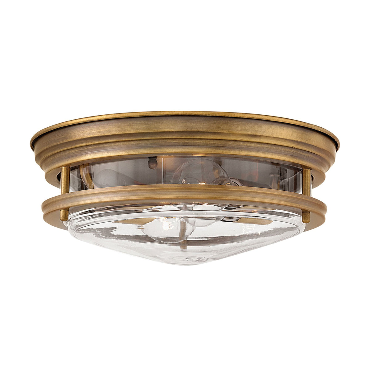 Hadrian IP44 Ceiling Light in Brushed Bronze & Clear Glass